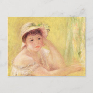 Pierre A Renoir Woman in a Straw Hat Postcard