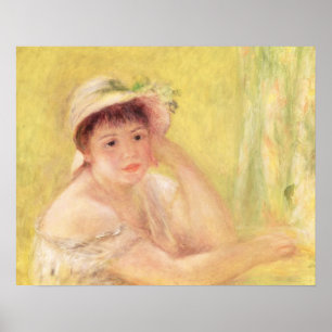 Pierre A Renoir Woman in a Straw Hat Poster