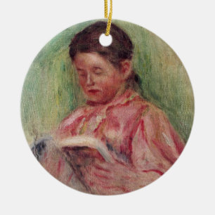 Pierre A Renoir Woman Reading Ceramic Tree Decoration