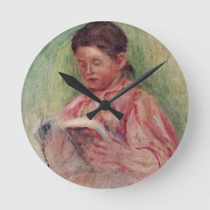 Pierre A Renoir Woman Reading Round Clock