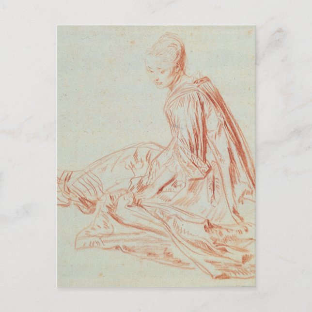 Pierre A Renoir | Woman Smiling Postcard (Front)