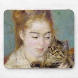 Pierre A Renoir   Woman with a Cat Mouse Pad
