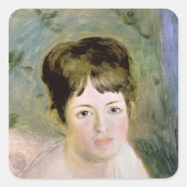 Pierre A Renoir | Woman's Head Square Sticker (Front)