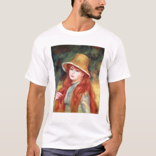 Pierre A Renoir Young girl in a Straw Hat T-Shirt