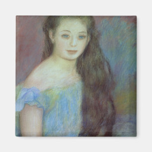 Pierre A Renoir Young girl with blue eyes Magnet