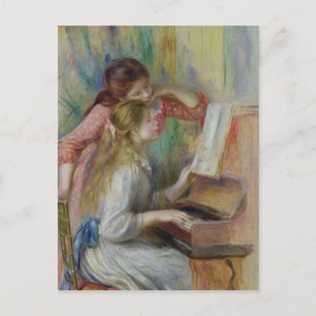 Pierre A Renoir | Young Girls at the Piano Postcard (Front)