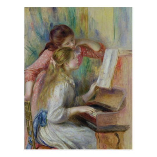 Pierre A Renoir | Young Girls at the Piano Postcard