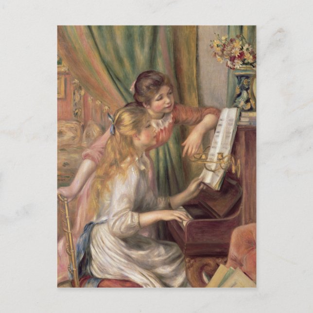 Pierre A Renoir | Young Girls at the Piano Postcard (Front)