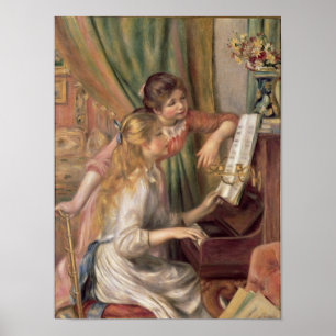 Pierre A Renoir Young Girls at the Piano Poster