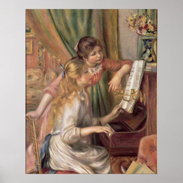 Pierre A Renoir | Young Girls at the Piano Poster (Front)