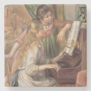 Pierre A Renoir Young Girls at the Piano Stone Coaster