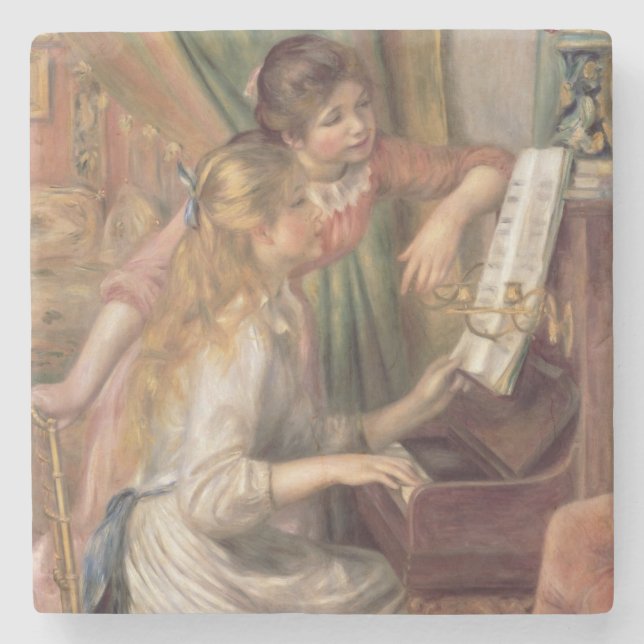 Pierre A Renoir | Young Girls at the Piano Stone Coaster (Front)