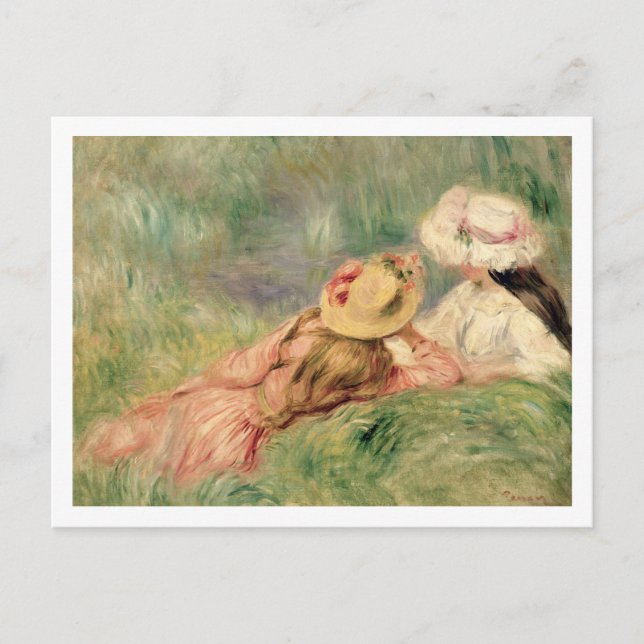 Pierre A Renoir | Young Girls on the River Bank Postcard (Front)