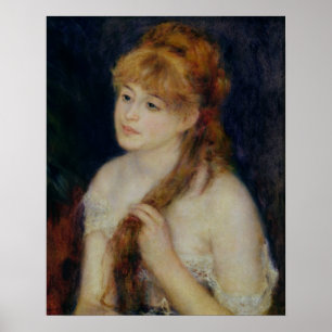 Pierre A Renoir   Young Woman Braiding her Hair Poster