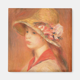 Pierre A Renoir Young Woman in a Hat Magnet