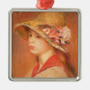 Pierre A Renoir Young Woman in a Hat Metal Tree Decoration