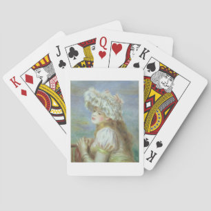 Pierre A Renoir Young woman in a lace hat Playing Cards