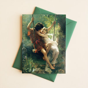 Pierre Auguste Cot Springtime Primavera Romantic Postcard