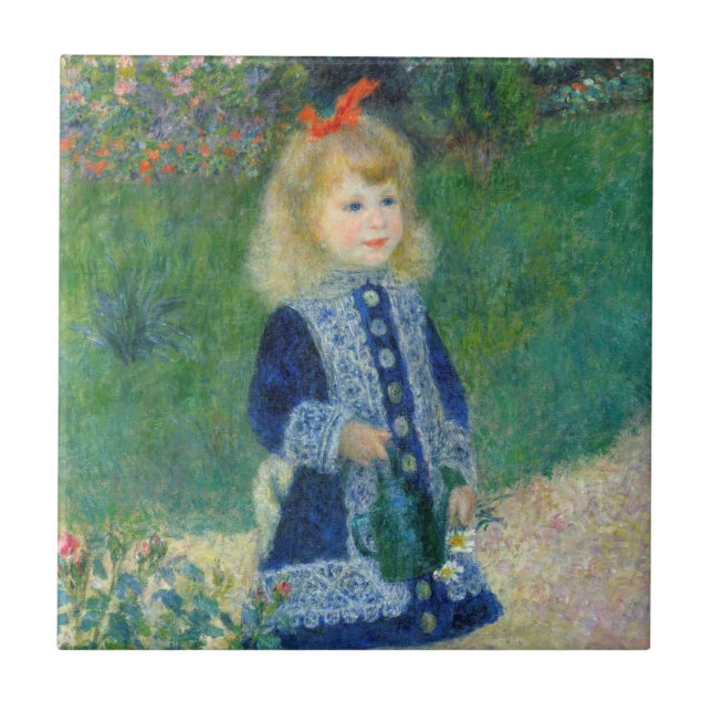 Pierre-Auguste Renoir - A Girl with a Watering Can Ceramic Tile (Front)