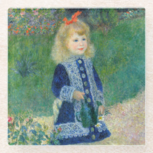 Pierre-Auguste Renoir - A Girl with a Watering Can Glass Coaster