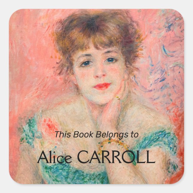 Pierre-Auguste Renoir - Actress Jeanne Samary Square Sticker (Front)