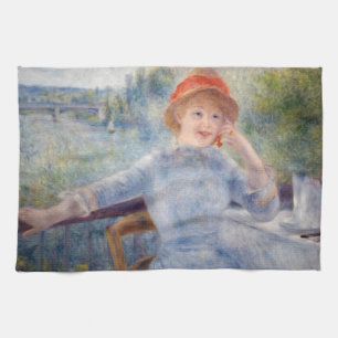 Pierre Auguste Renoir - Alphonsine Fournaise Tea Towel