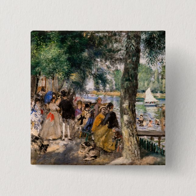 Pierre-Auguste Renoir - Bathing on the Seine 15 Cm Square Badge (Front)