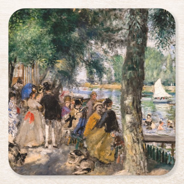 Pierre-Auguste Renoir - Bathing on the Seine Square Paper Coaster (Front)