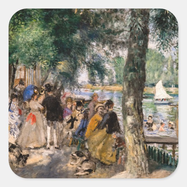 Pierre-Auguste Renoir - Bathing on the Seine Square Sticker (Front)
