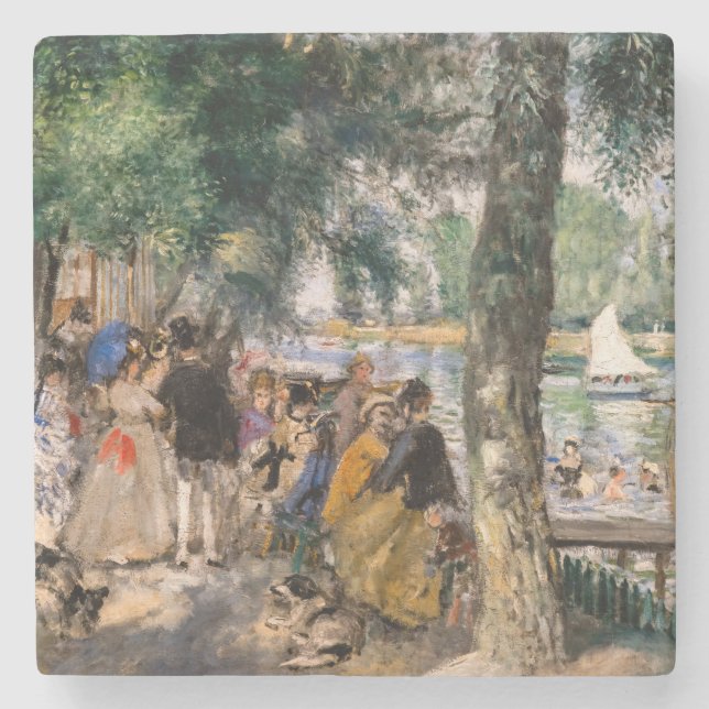 Pierre-Auguste Renoir - Bathing on the Seine Stone Coaster (Front)