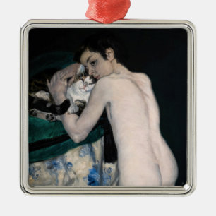 Pierre-Auguste Renoir - Boy with a Cat Metal Ornament
