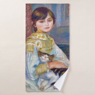 Pierre-Auguste Renoir - Child with Cat Bath Towel Set
