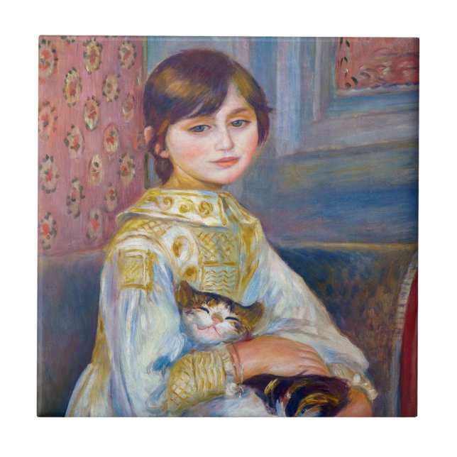 Pierre-Auguste Renoir - Child with Cat Ceramic Tile (Front)
