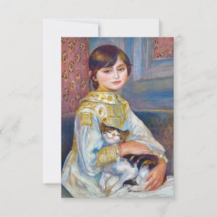 Pierre-Auguste Renoir - Child with Cat Thank You Card