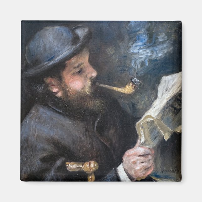 Pierre-Auguste Renoir - Claude Monet Reading Magnet (Front)