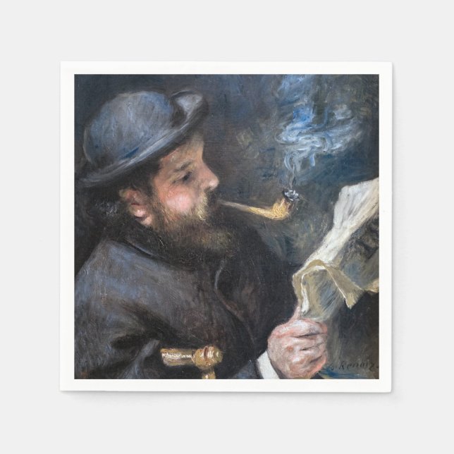 Pierre-Auguste Renoir - Claude Monet Reading Napkin (Front)