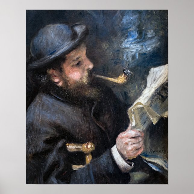 Pierre-Auguste Renoir — Claude Monet Reading Poster (Front)
