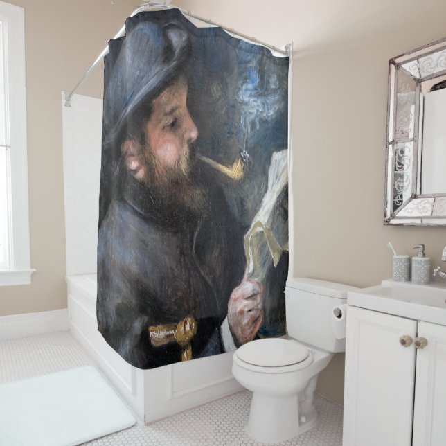 Pierre-Auguste Renoir - Claude Monet Reading Shower Curtain (In Situ)