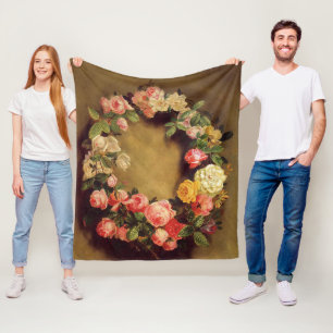 Pierre-Auguste Renoir - Crown of Roses Fleece Blanket