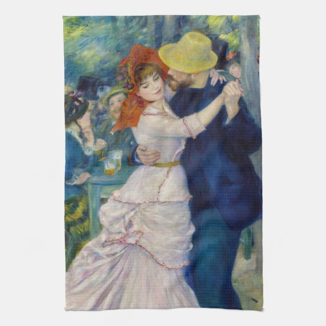 Pierre-Auguste Renoir - Dance at Bougival Tea Towel (Vertical)