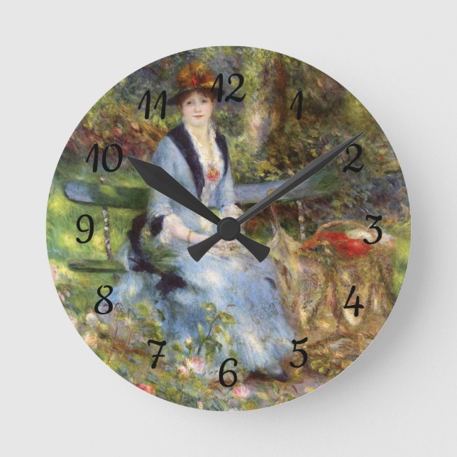 Pierre-Auguste Renoir - Dans les Roses  Round Clock (Front)