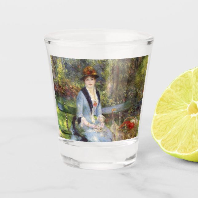 Pierre-Auguste Renoir - Dans les Roses     Shot Glass (Front)