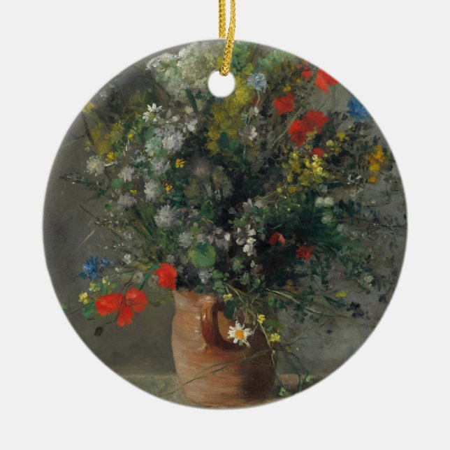 Pierre-Auguste Renoir - Flowers in a Vase 1866 Ceramic Ornament (Front)