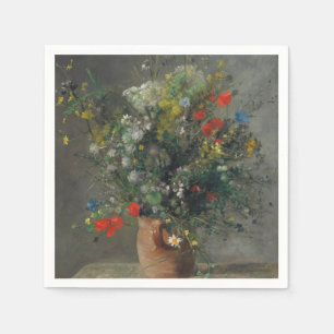 Pierre-Auguste Renoir - Flowers in a Vase 1866 Napkin
