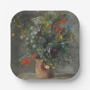 Pierre-Auguste Renoir - Flowers in a Vase 1866 Paper Plate