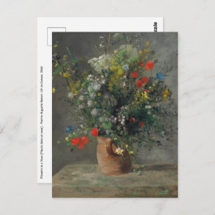 Pierre-Auguste Renoir - Flowers in a Vase 1866 Postcard