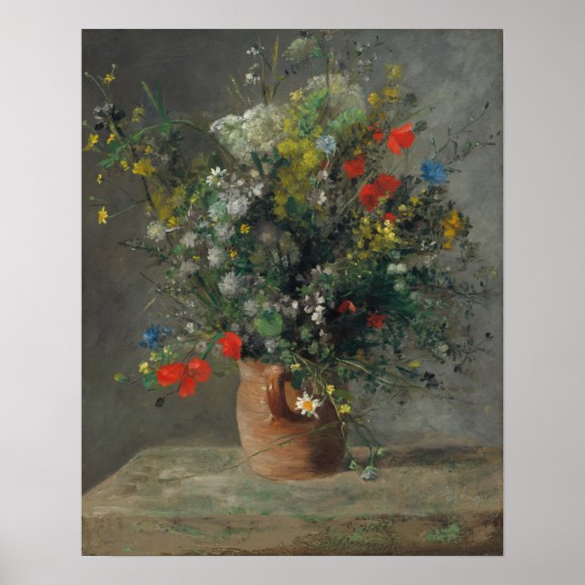 Pierre-Auguste Renoir - Flowers in a Vase 1866 Poster (Front)