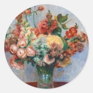 Pierre-Auguste Renoir - Flowers in a Vase Classic Round Sticker