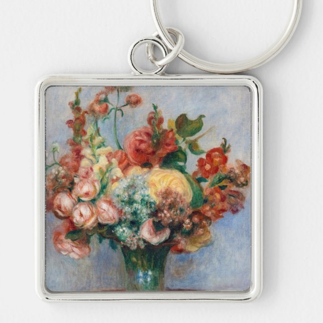 Pierre-Auguste Renoir - Flowers in a Vase Key Ring (Front)