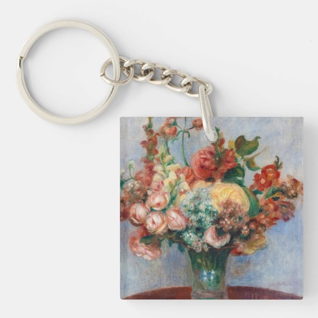 Pierre-Auguste Renoir - Flowers in a Vase Key Ring (Front)